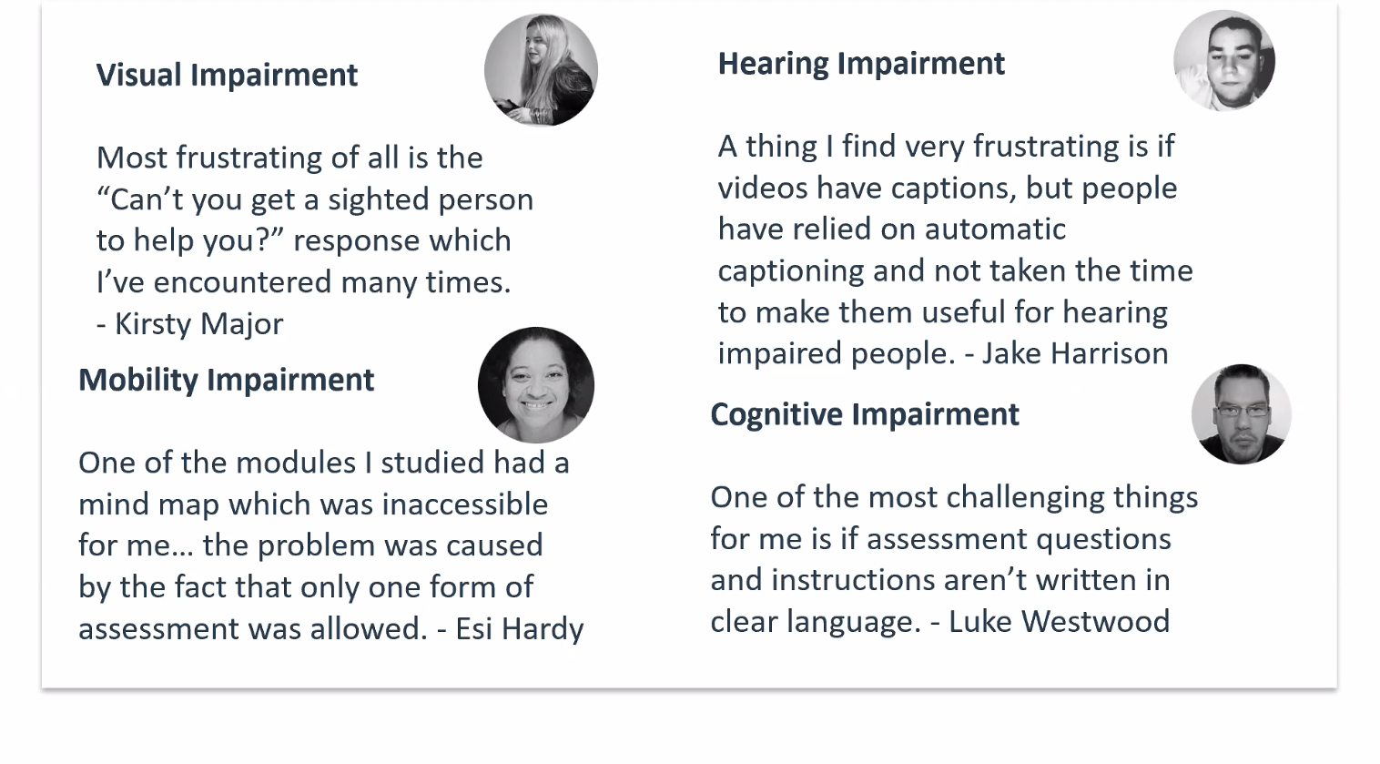 learn from learners' feedback about accessibility
