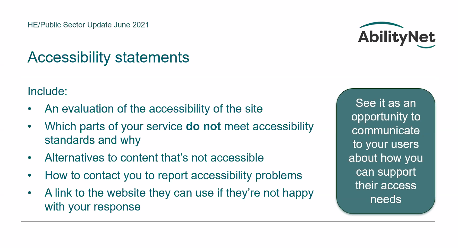 Check Accessibility statements